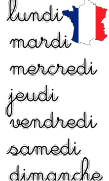 days of the week in french