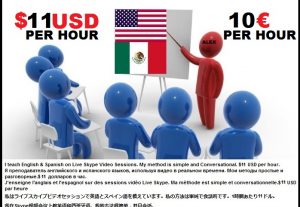 I TEACH ENGLISH & SPANISH  10€/$11 USD