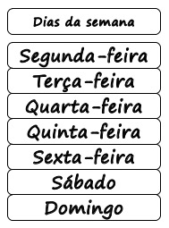 Translation from Portuguese - Monday, Tuesday, Wednesday, Thursday