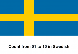 Count from 01 to 10 in Swedish