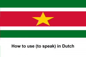 How to use (to speak) in Dutch