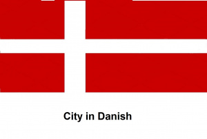 City in Danish