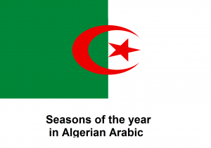 Seasons of the year in Algerian Arabic