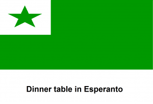 Dinner table in Esperanto