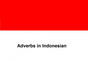 Adverbs in Indonesian