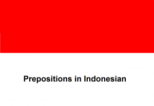 Prepositions in Indonesian